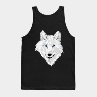 White Wolf With Blue Eyes Tank Top